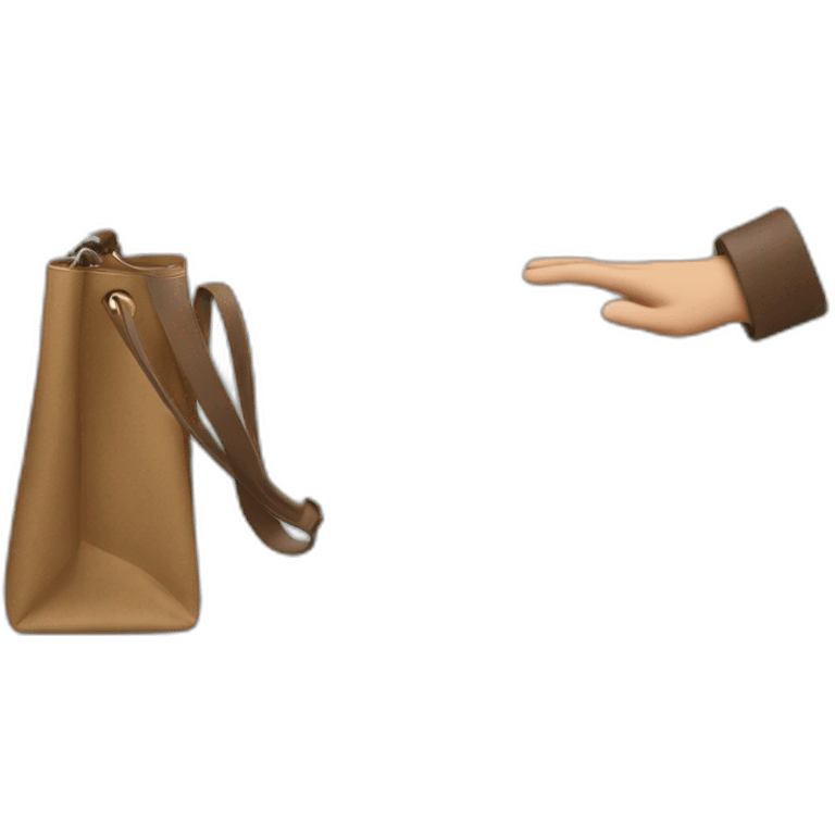 One hand said hello, the other hand was holding his bag emoji