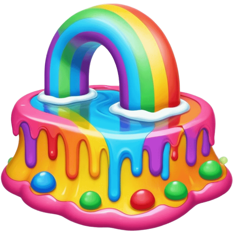 melting neon rainbow candy renaissance landscape emoji