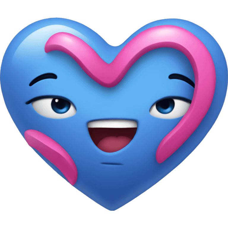 Blue heart with pink heart emoji