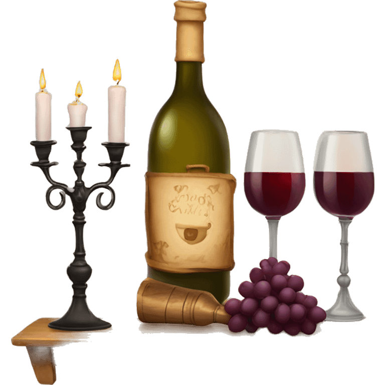 Cozy wine set up with Vintage candelabra  emoji