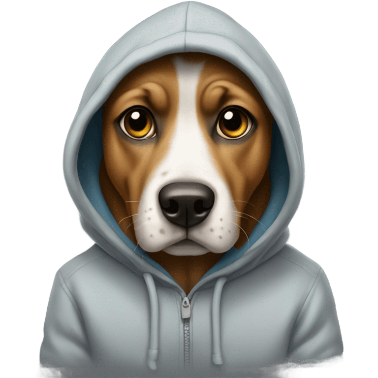 Dog wearing a hoodie emoji