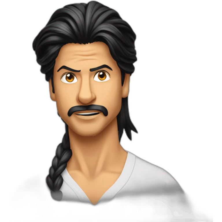 shahrukh khan long hairs tied back emoji