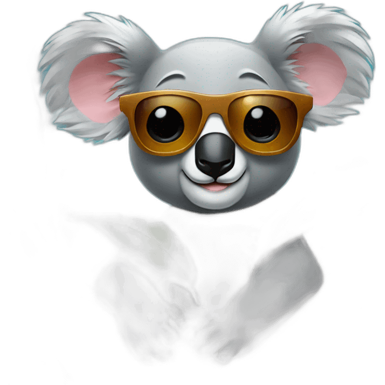 Koala with sunglasses on a tree emoji