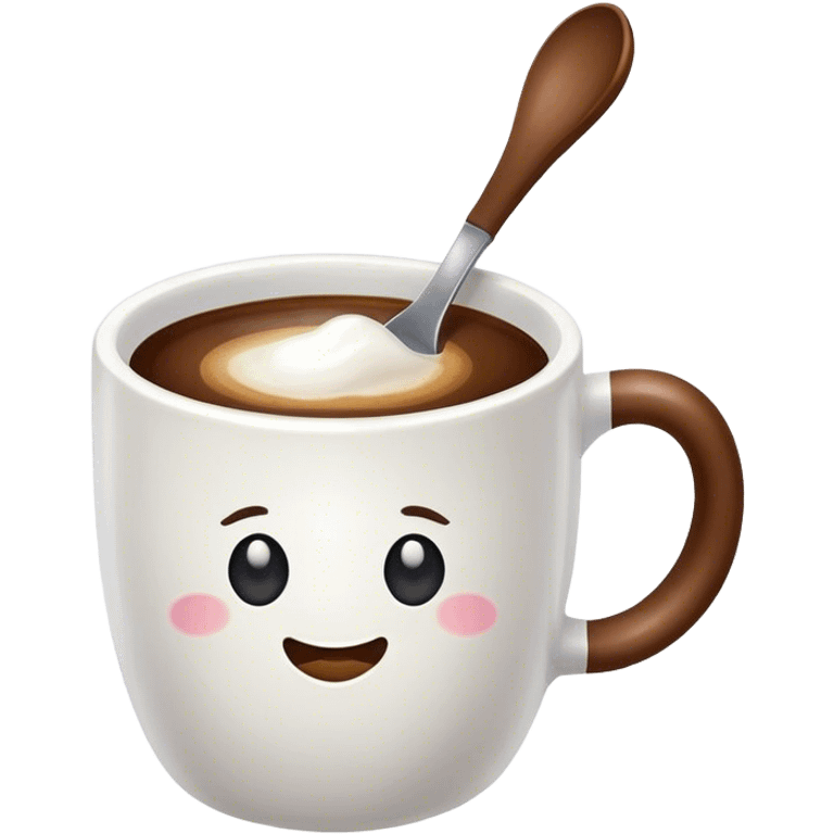 Coffee mug loving a spoon emoji