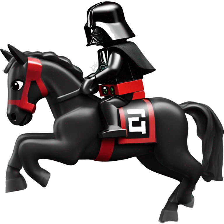 Lego horse racing Darth Vader’s horse  emoji