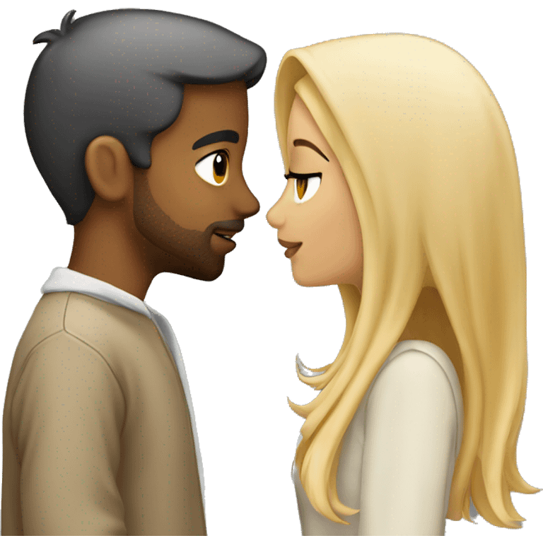 arab girl kissing blonde boy emoji