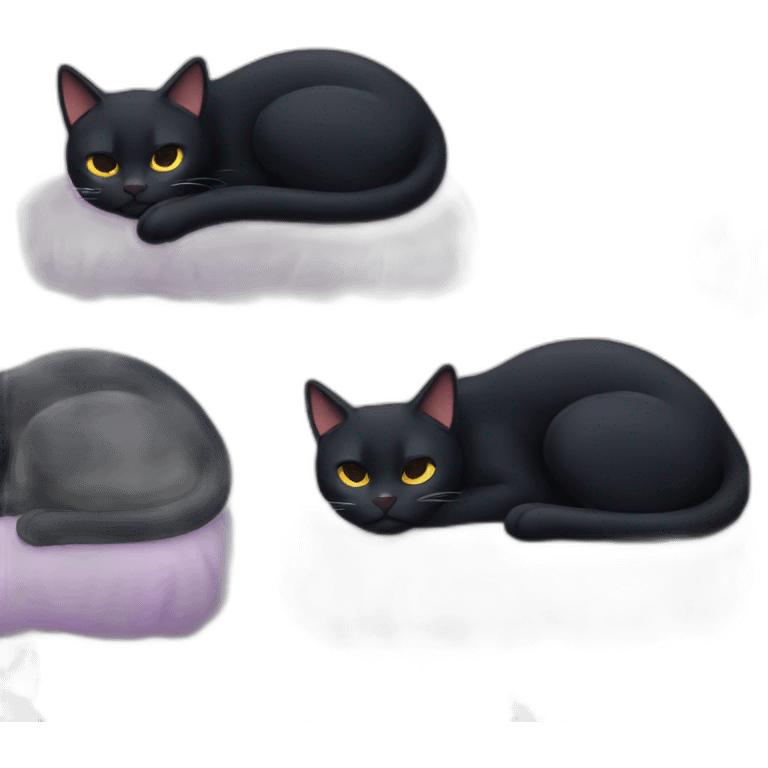 sleep black cat emoji