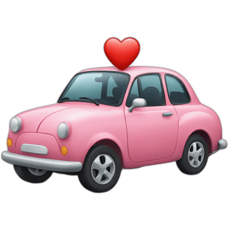 Car with heart emoji