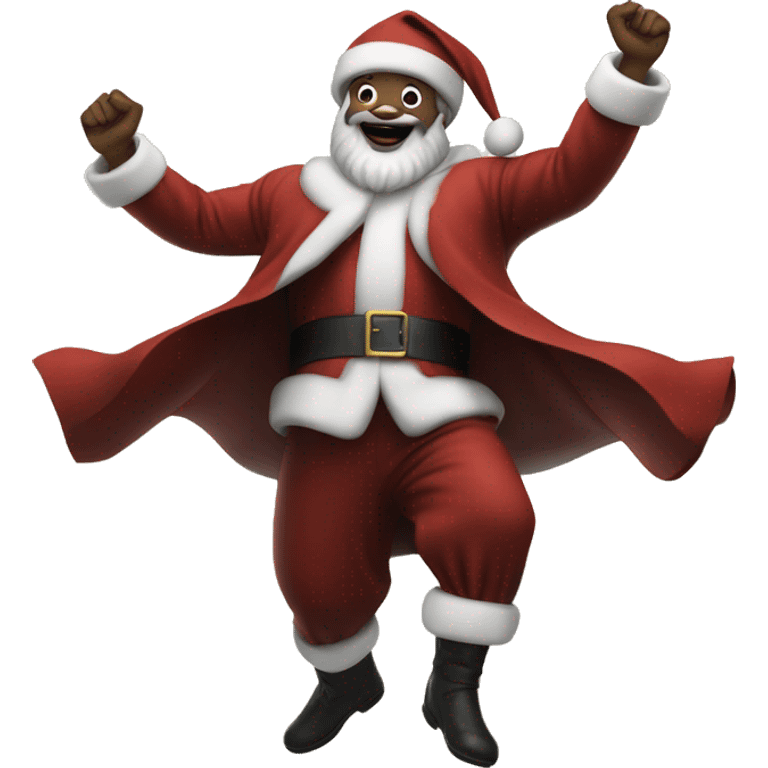 Black Santa Claus dancing  emoji