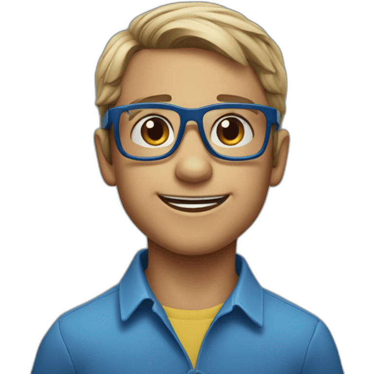 Gilbert Montagné who is 5 years old with blue glasses emoji