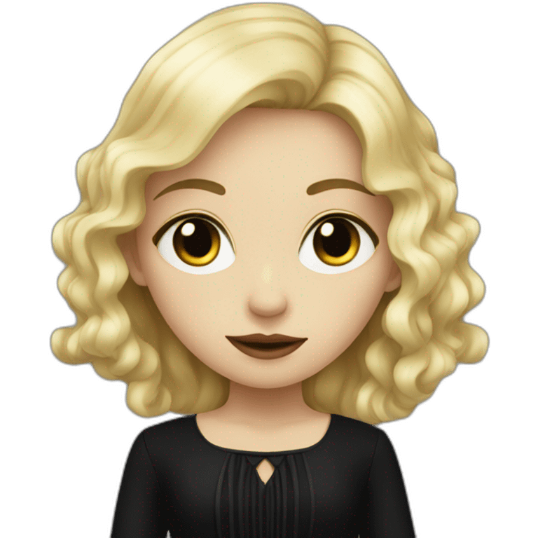 blond hair girl with black gothic dress emoji