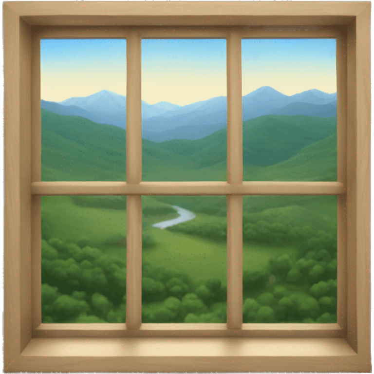 Scenic window view from inside emoji