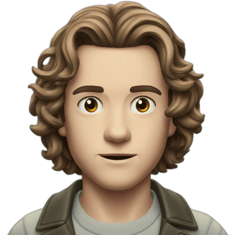 Eddie Munson Joseph Quinn with curled long hair stranger things emoji