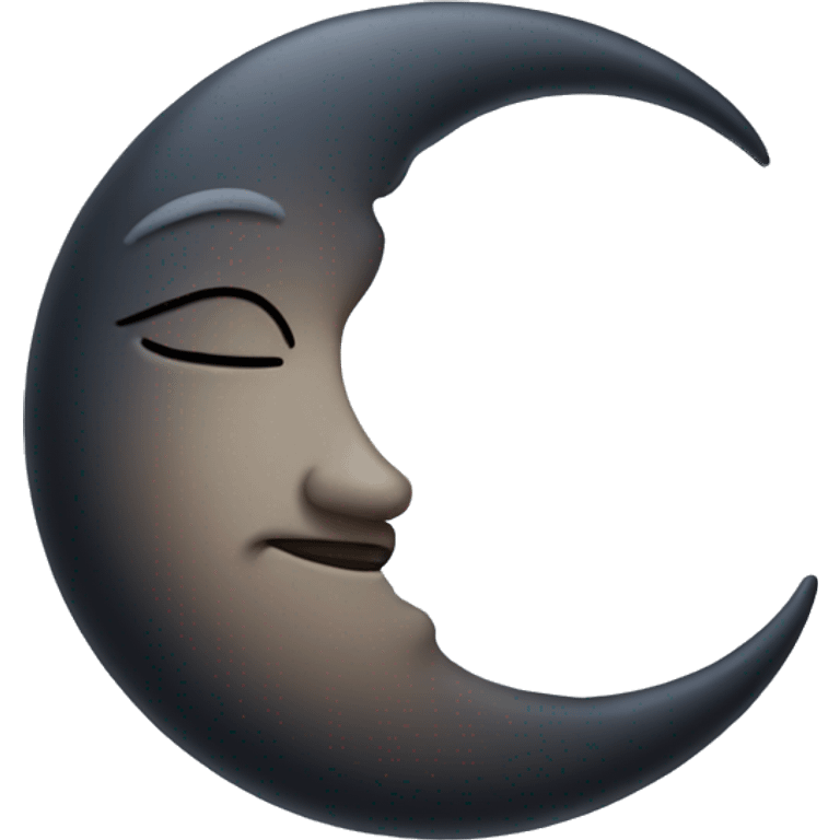 crescent moon with a delicate face emoji