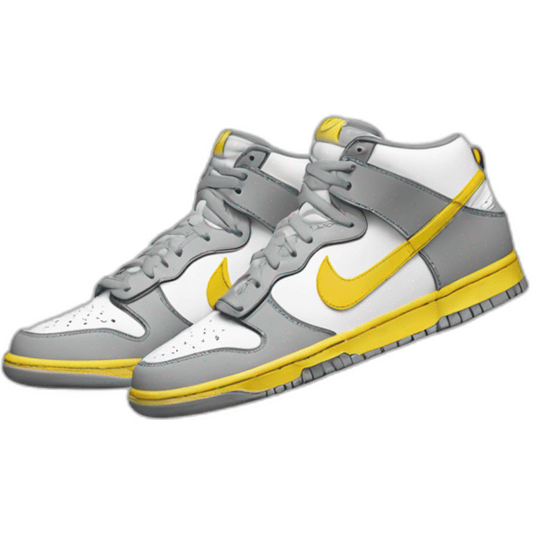 white light gray and light yellow nike dunk emoji