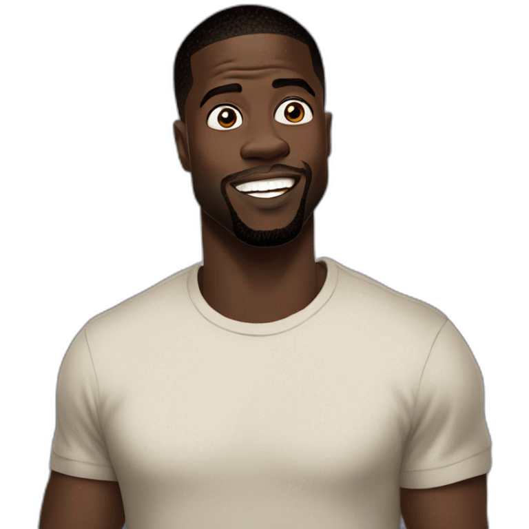 small eyes actor kevin hart cartoon wearing tee emoji