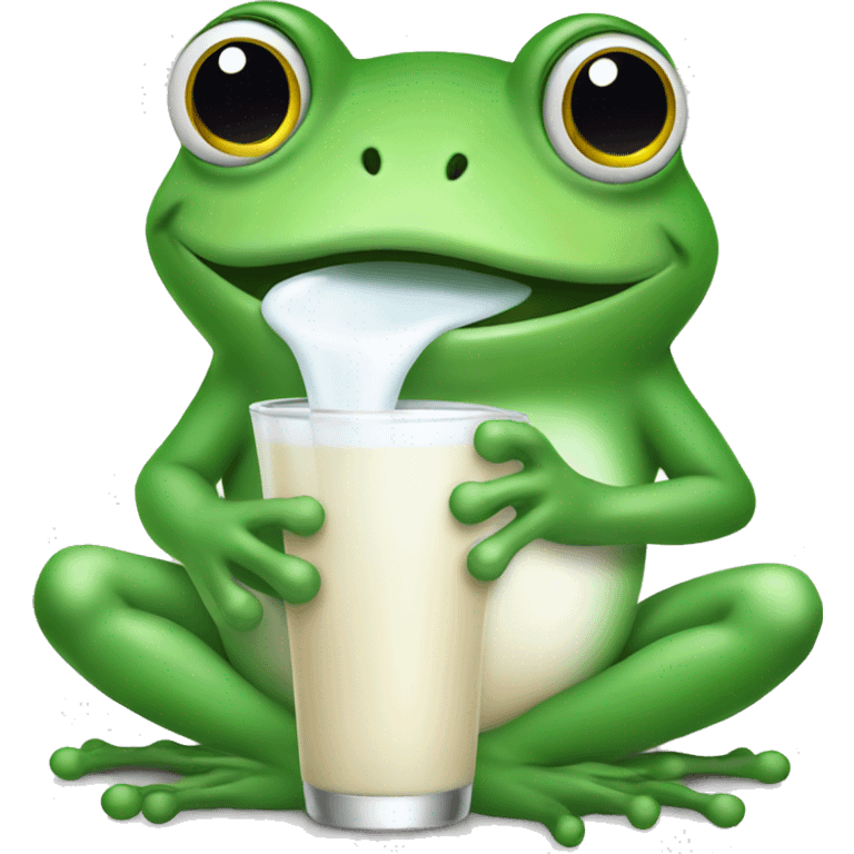 Frog drinking milk  emoji