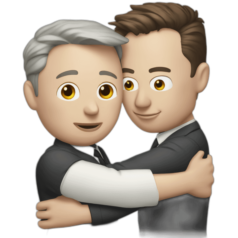 elon musk and donald trump hugging emoji