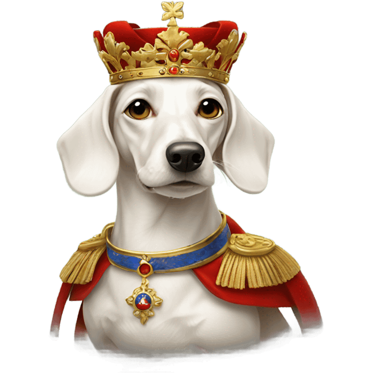 White Dachshund as Russian emperor emoji