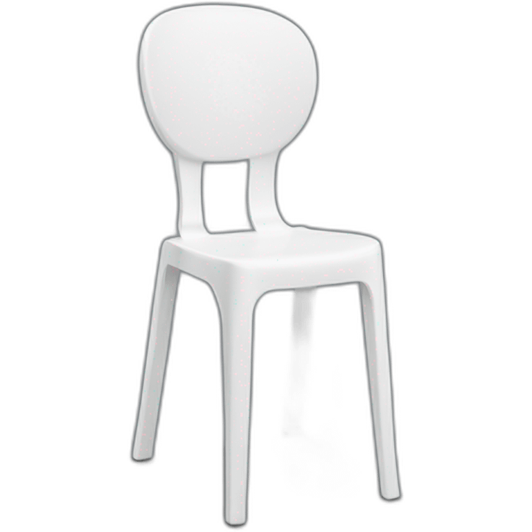 monobloc white plastic chair emoji