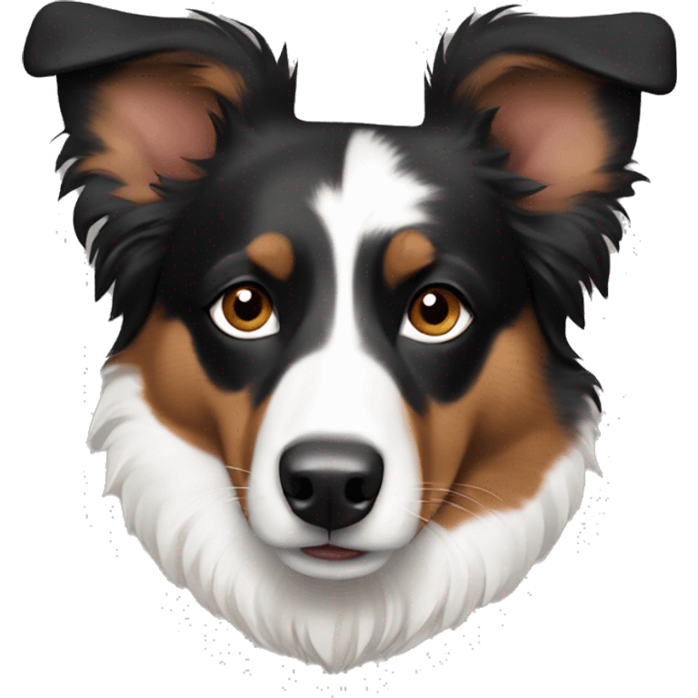 Black brown and white Australian Shepard dog emoji