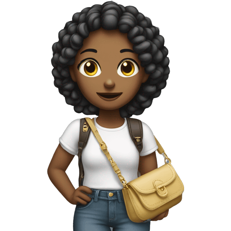 girl with small purse cross body emoji