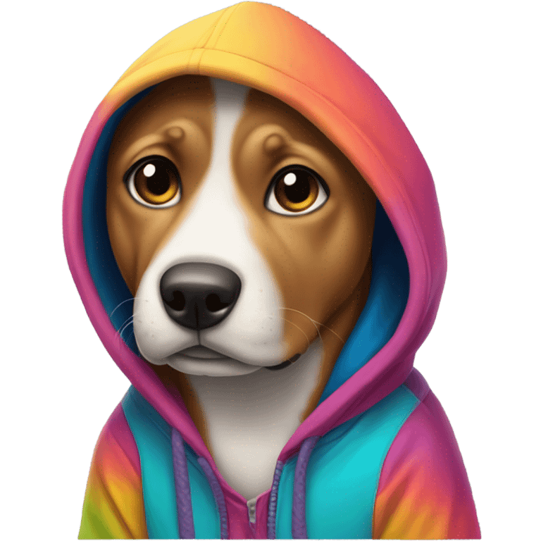 Dog wearing hoodie emoji