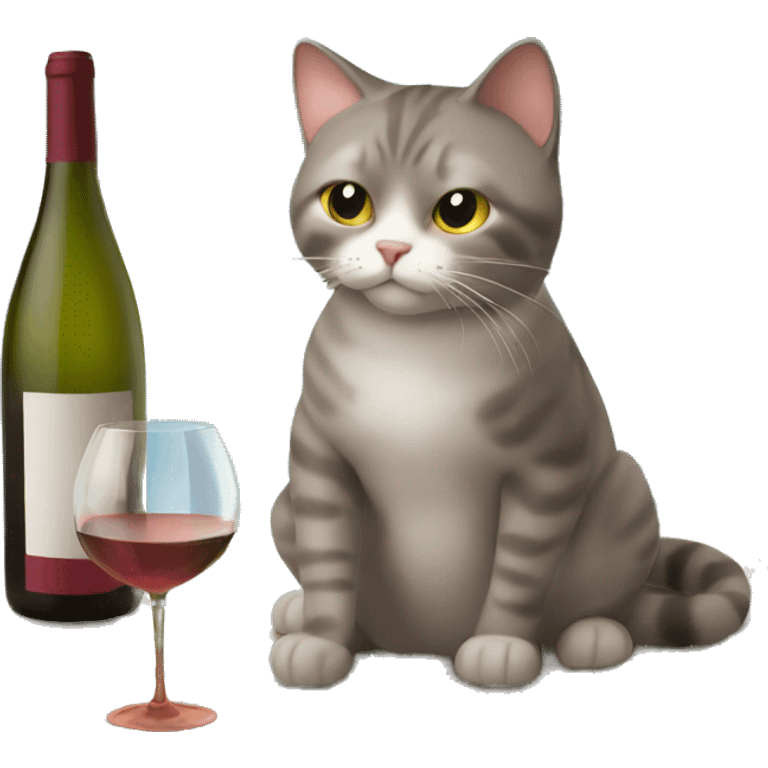 cat drinking wine by a lake emoji