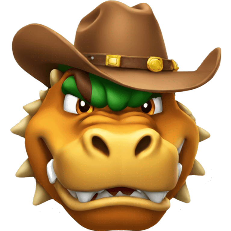 Bowser wearing a cowboy hat emoji