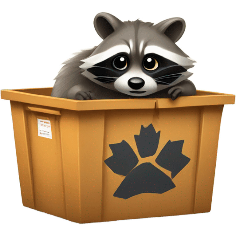 Raccoon in dumpster emoji