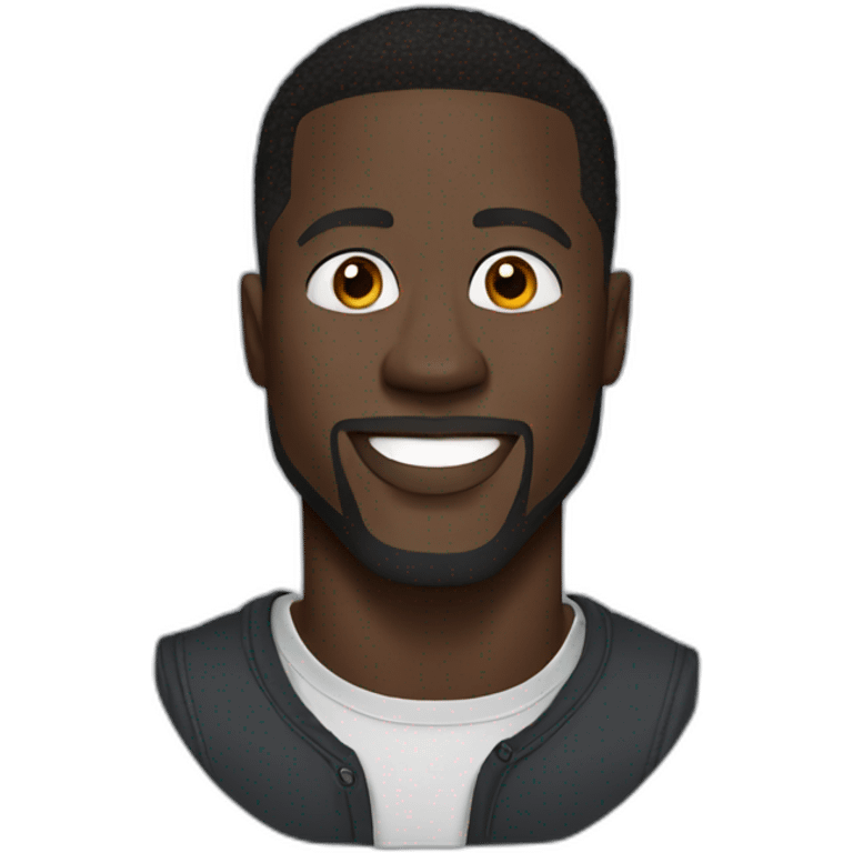 actor kevin hart cartoon wearing henley and small eyes emoji