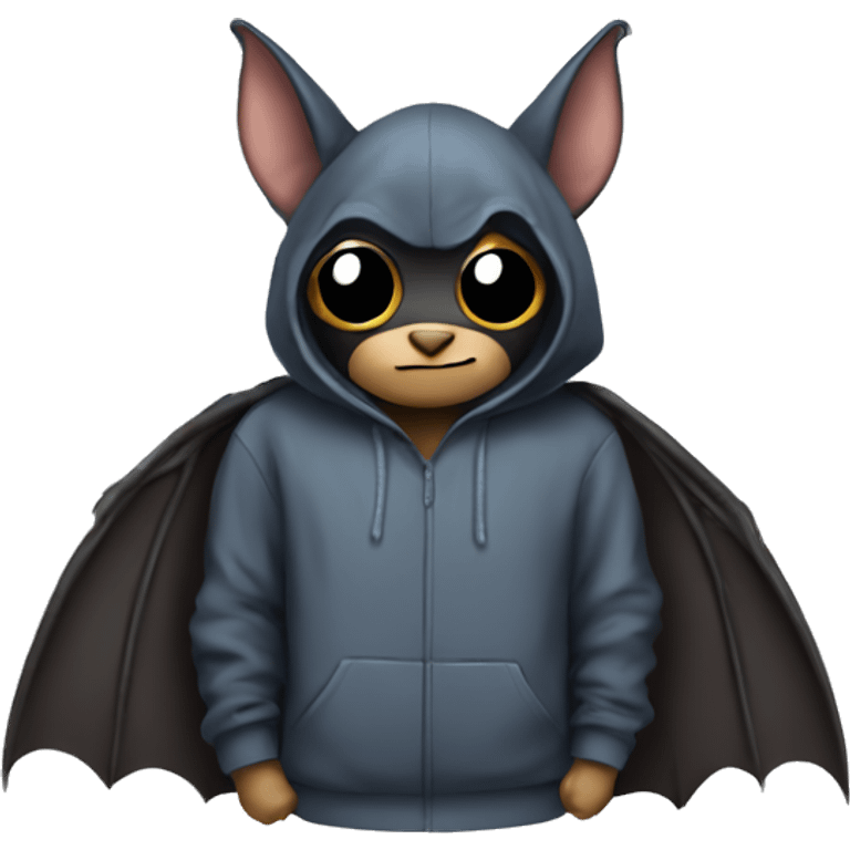 Bat wearing a hoodie emoji