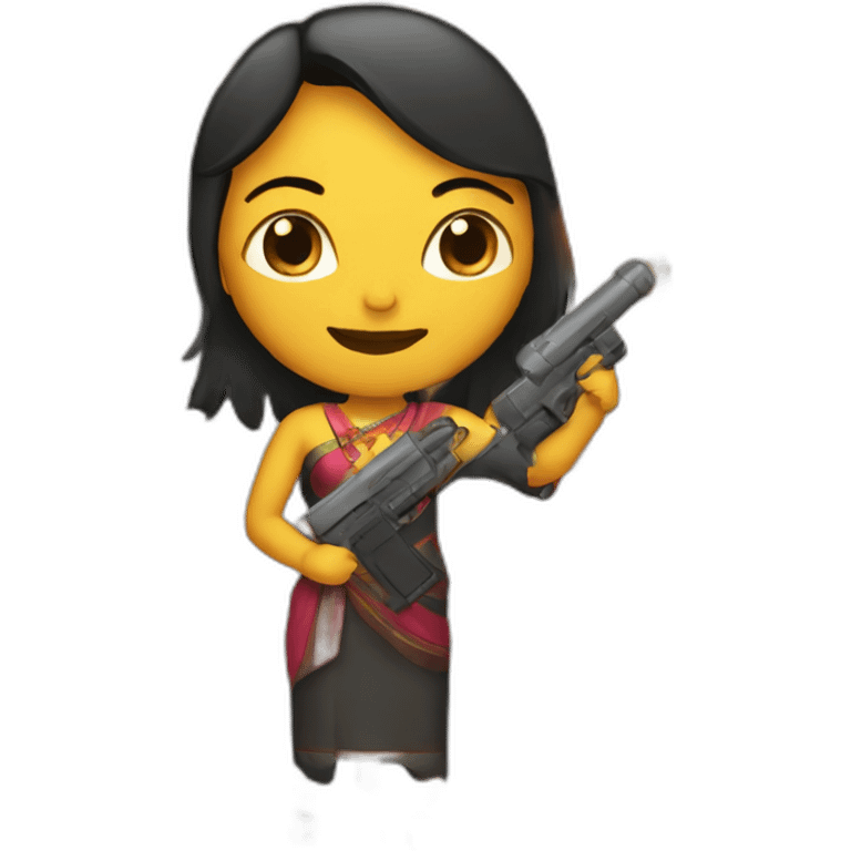 indian woman with heatgun emoji