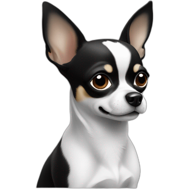 chihuahua black and white emoji