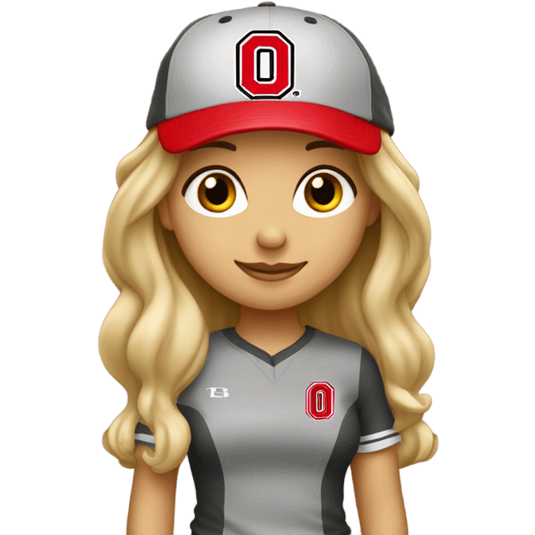 Blonde girl Ohio state fan emoji