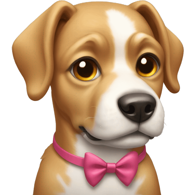 Dog wearing bow emoji