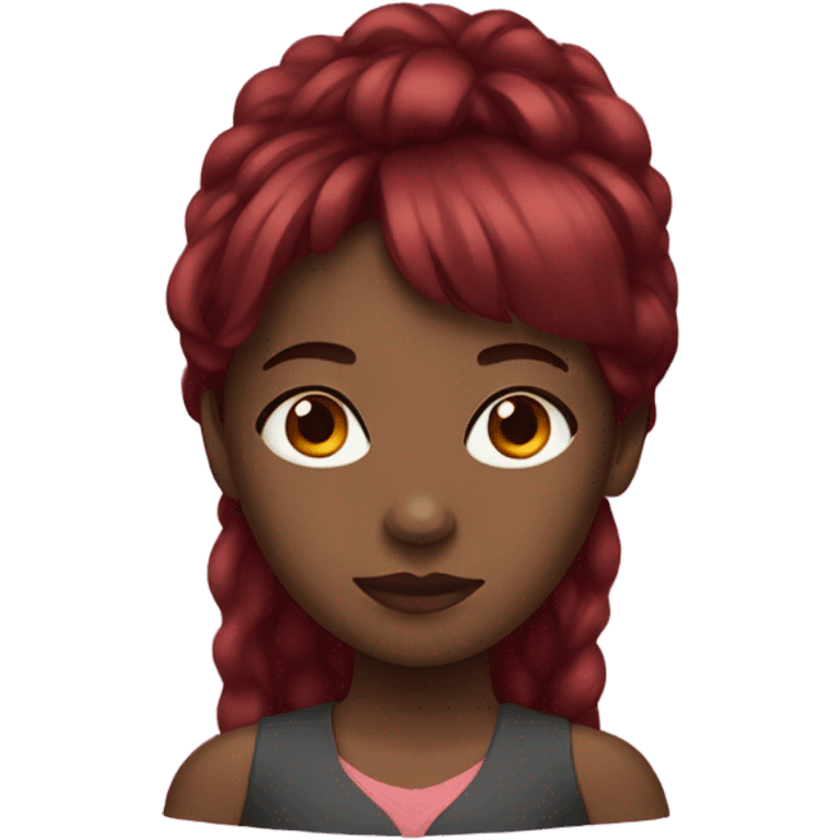 black girl with dark red hair and bangs  emoji