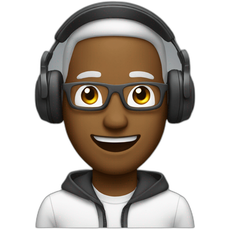 man wearing headphone and enjoy music emoji