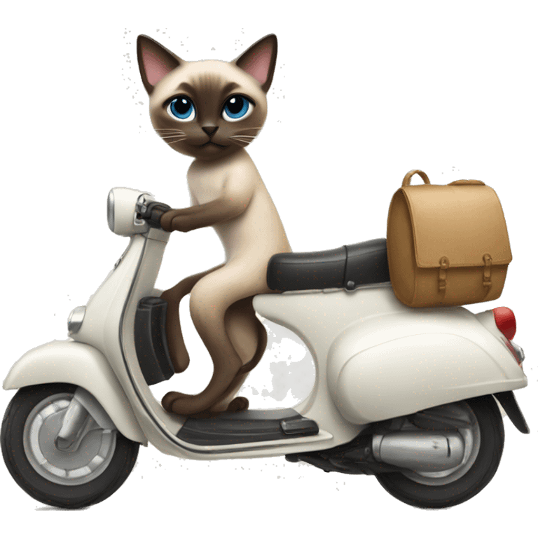 siamese cat riding a vespa emoji