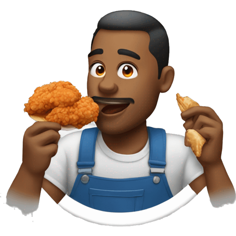 man eating fried chicken  emoji