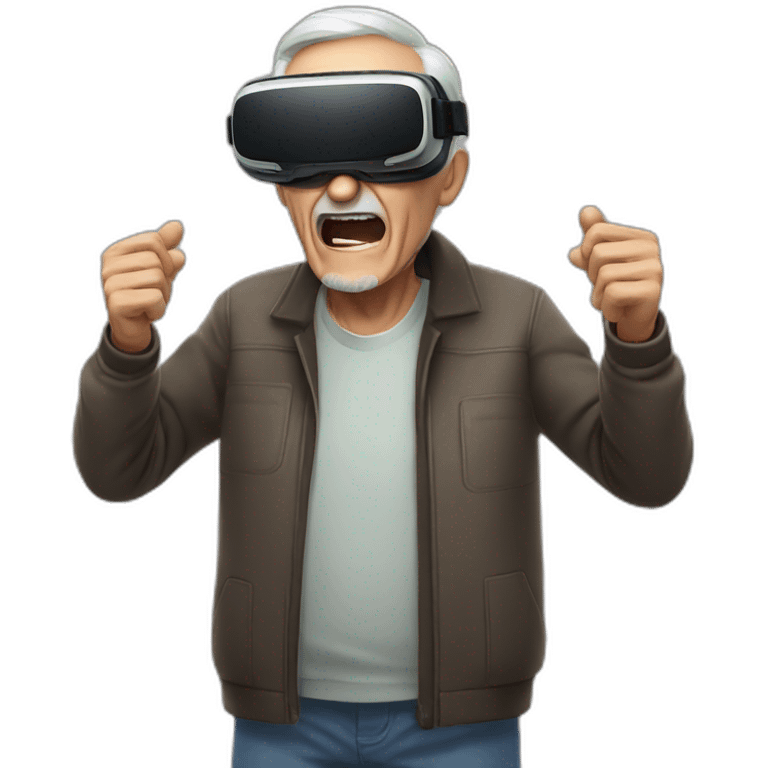 old man yells at vr headset emoji