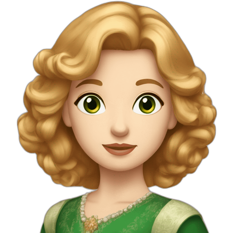 Russian royal family, anastasia with ginger medium hair, green eyes emoji