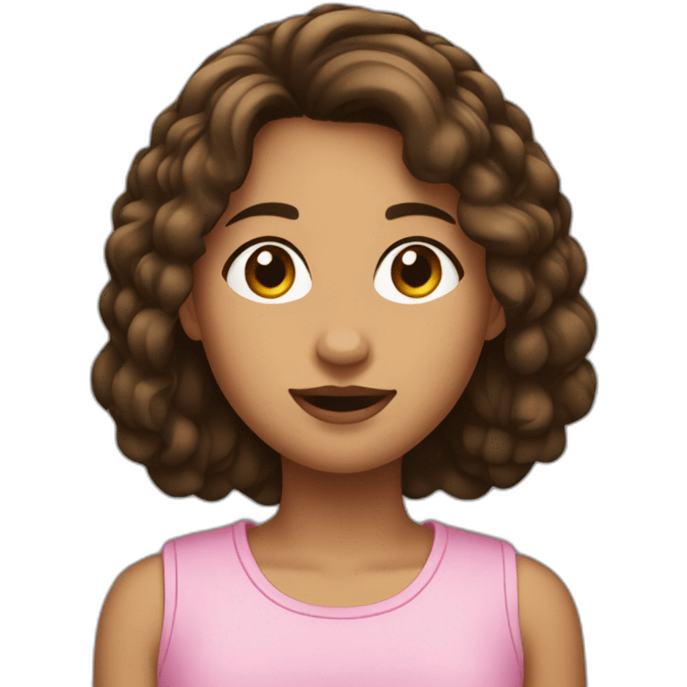 Fille brune carré court emoji