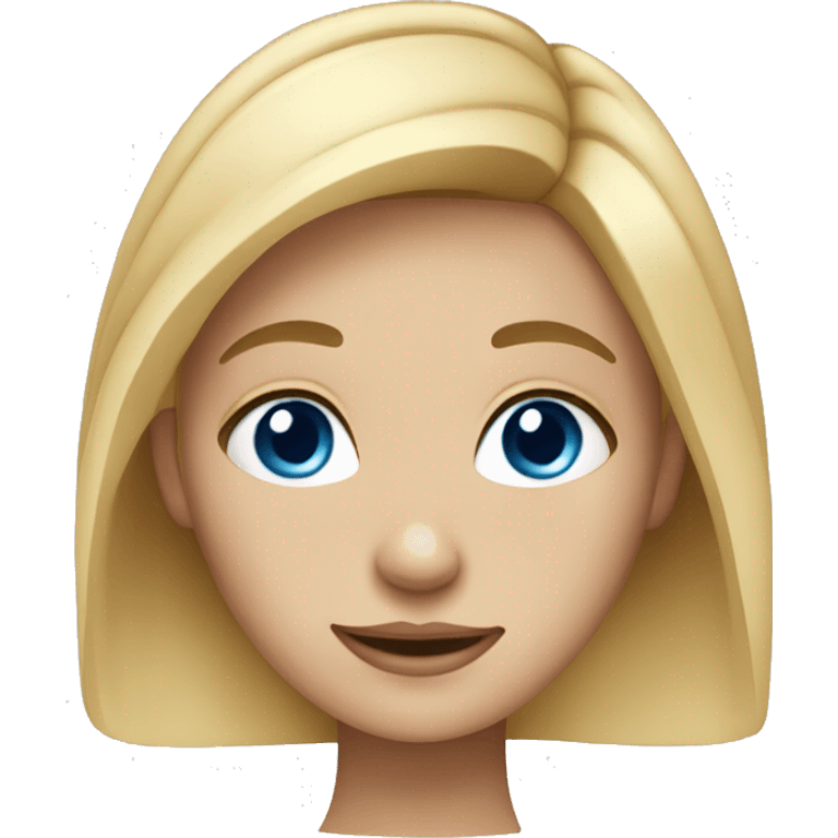 A girl with Kind blonde hair blue eyes and freckles emoji