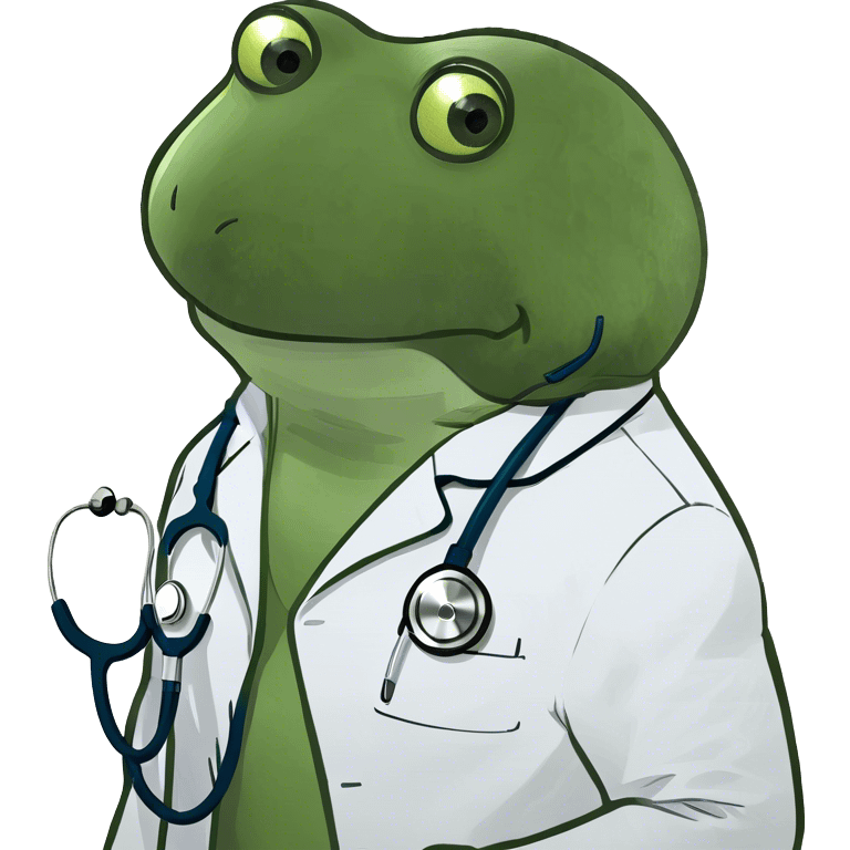 bufo wearing a doctor outfit emoji