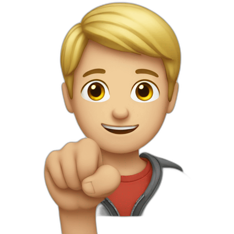 A boy showing thumb emoji