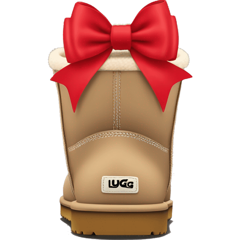 Ugg boot with red bow emoji