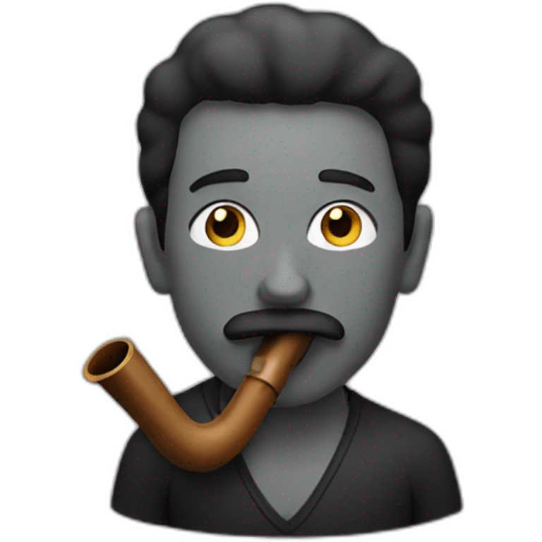 man having black pipe emoji