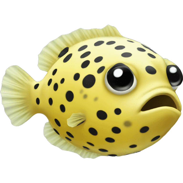 Pea puffer fish yellow with black spots emoji