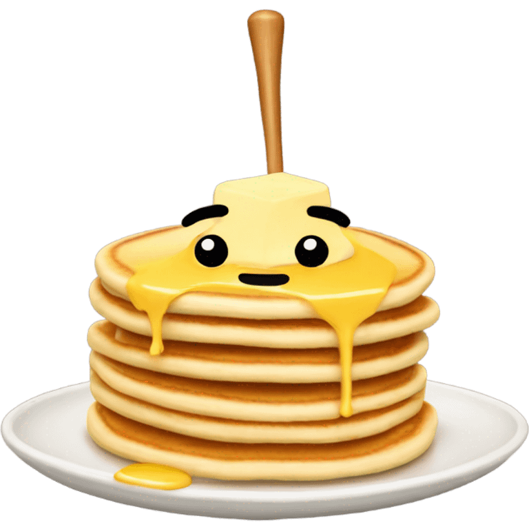 Pancake with a stick of butter emoji